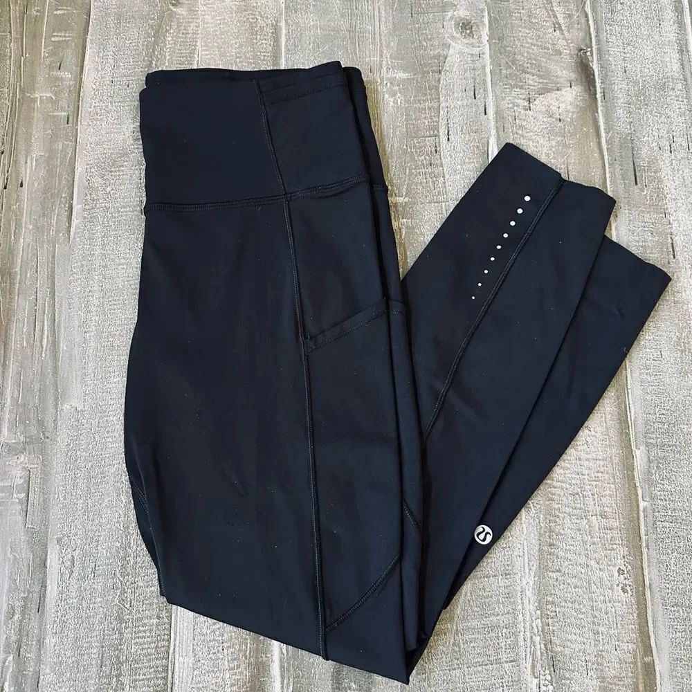 Lululemon Black Cropped Capri Active Leggings